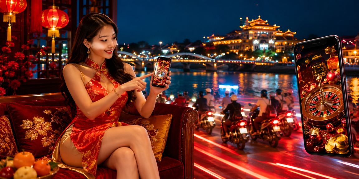 Không khí sôi động tại sàn casino trực tuyến Việt Nam buổi tối